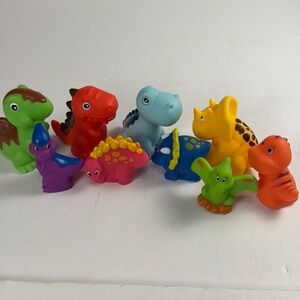 Rubber Floating Animal‎ Bath Toys Lot Of 9 Toddler Toys Dinosaurs